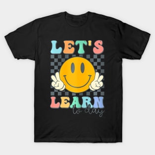 Let's Learn Smile Face Back To School For Teacher Kids T-Shirt